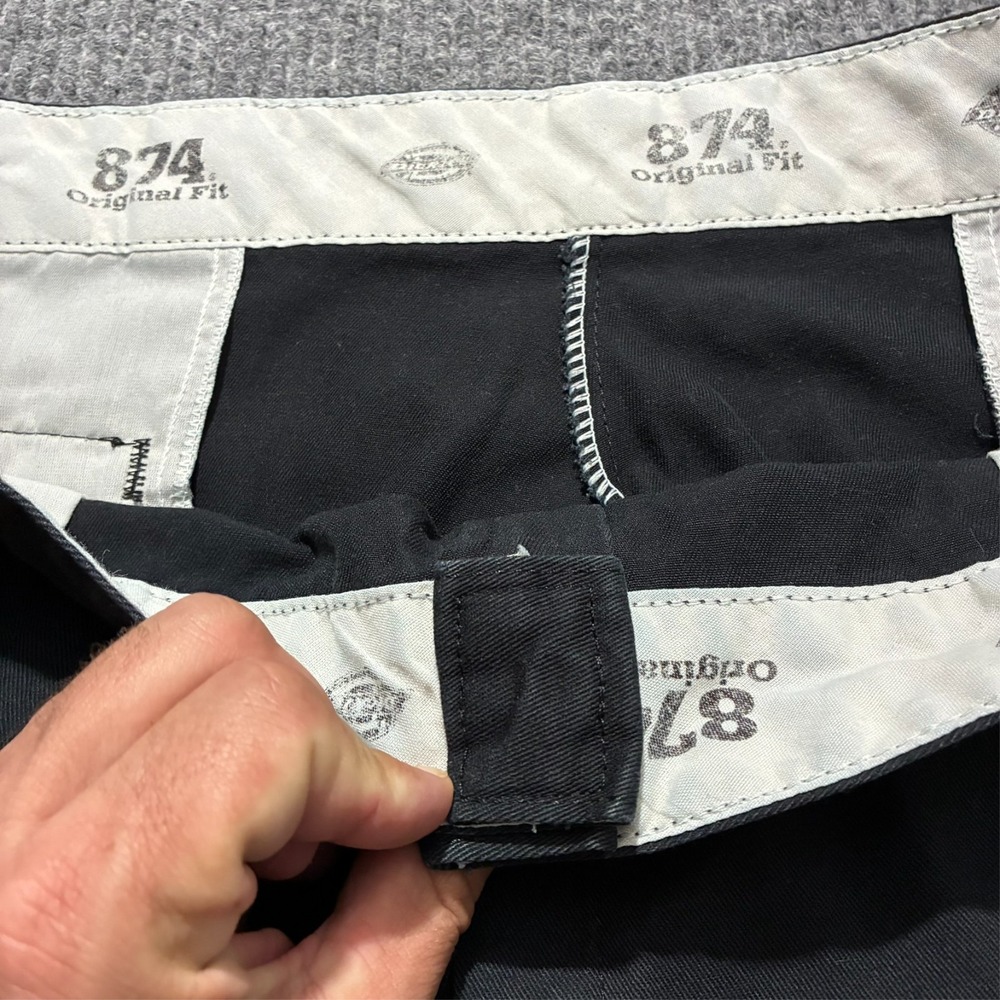 Dickies 874 Original Fit Mens Pants Size 42x34 Black‎ Flat Front High Rise - Picture 3 of 11